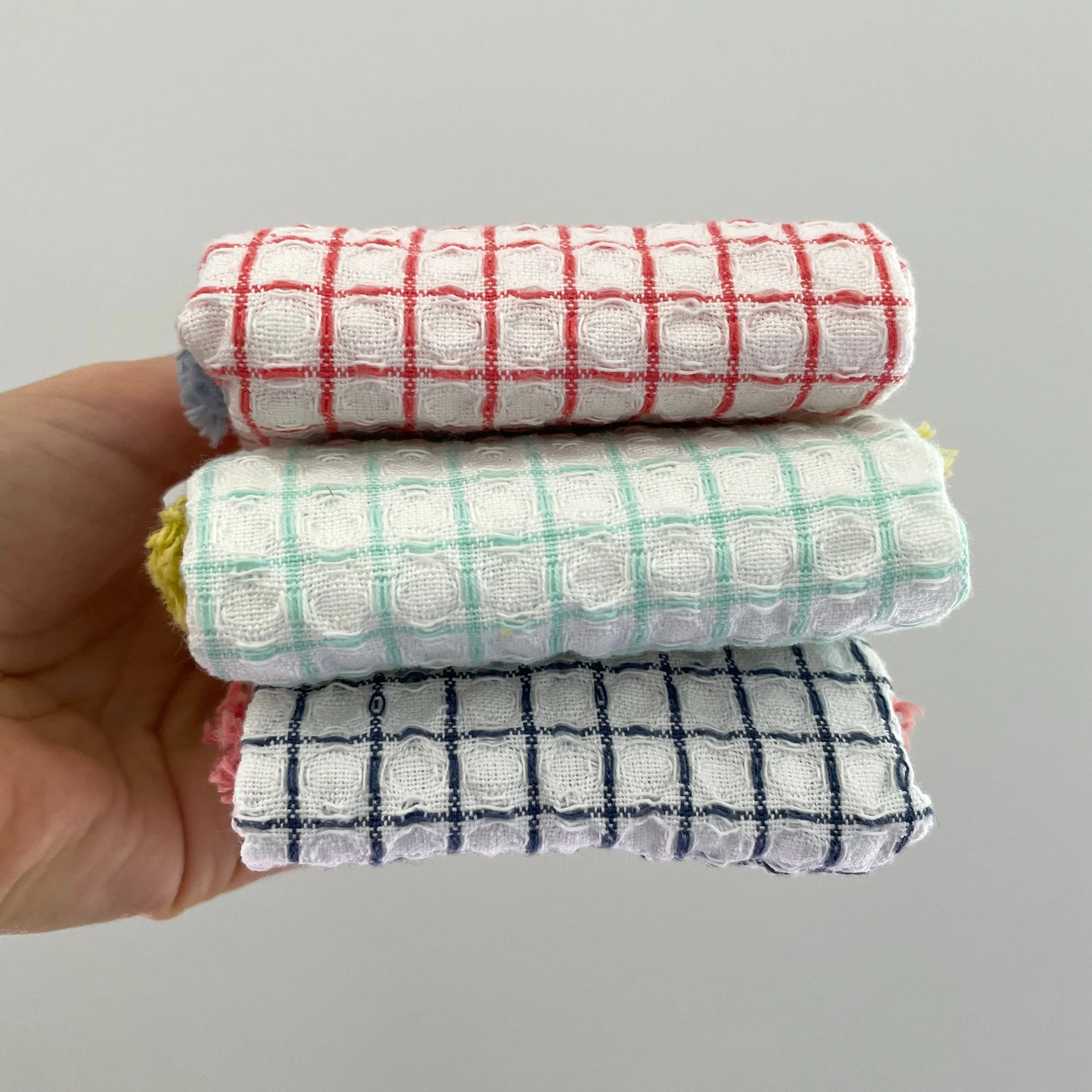 100% cotton waffle fringe kitchen dishcloths