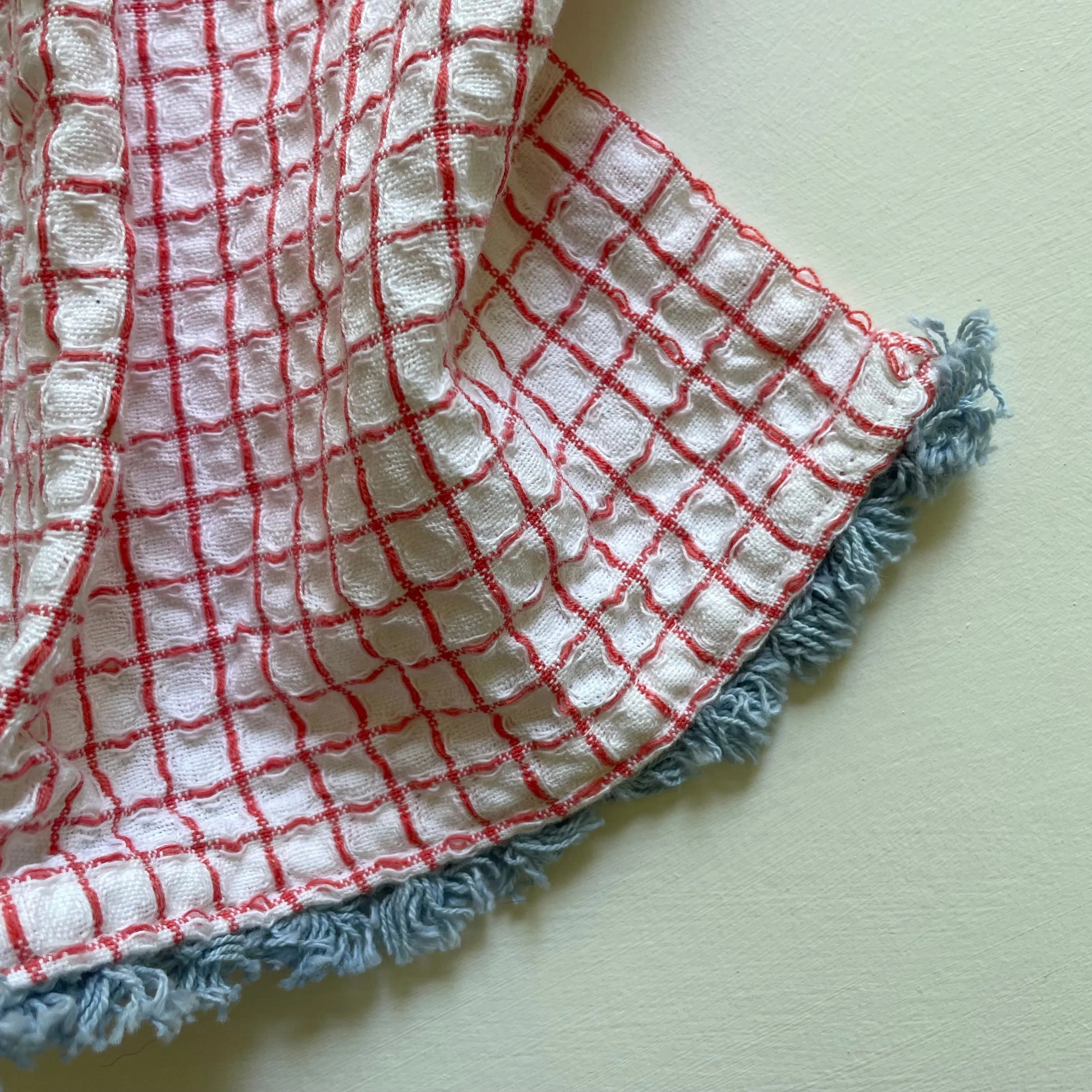 100% cotton waffle fringe kitchen dishcloths