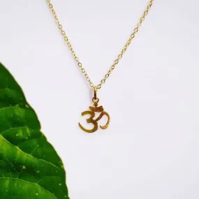 14k Gold Handmade Om Chain Necklace