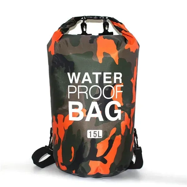 2/5/10/15/20/30L Outdoor Camouflage Waterproof Portable Rafting Diving Dry Bag Sack PVC Coated Swimming Bags for River Trekking