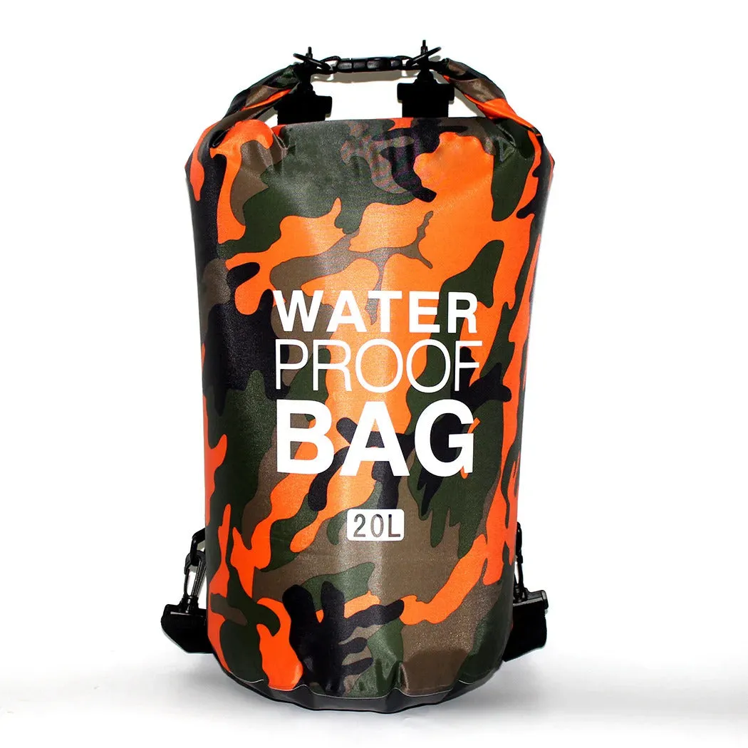 2/5/10/15/20/30L Outdoor Camouflage Waterproof Portable Rafting Diving Dry Bag Sack PVC Coated Swimming Bags for River Trekking