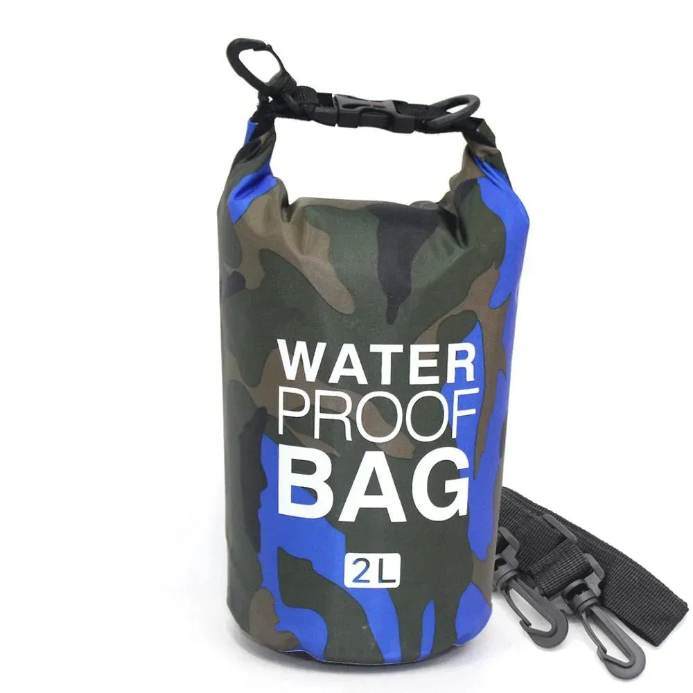 2/5/10/15/20/30L Outdoor Camouflage Waterproof Portable Rafting Diving Dry Bag Sack PVC Coated Swimming Bags for River Trekking