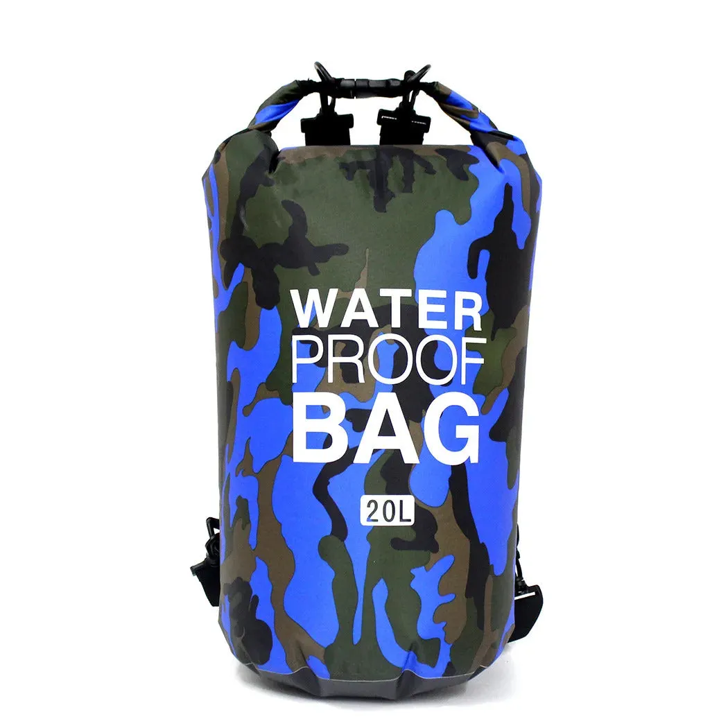 2/5/10/15/20/30L Outdoor Camouflage Waterproof Portable Rafting Diving Dry Bag Sack PVC Coated Swimming Bags for River Trekking