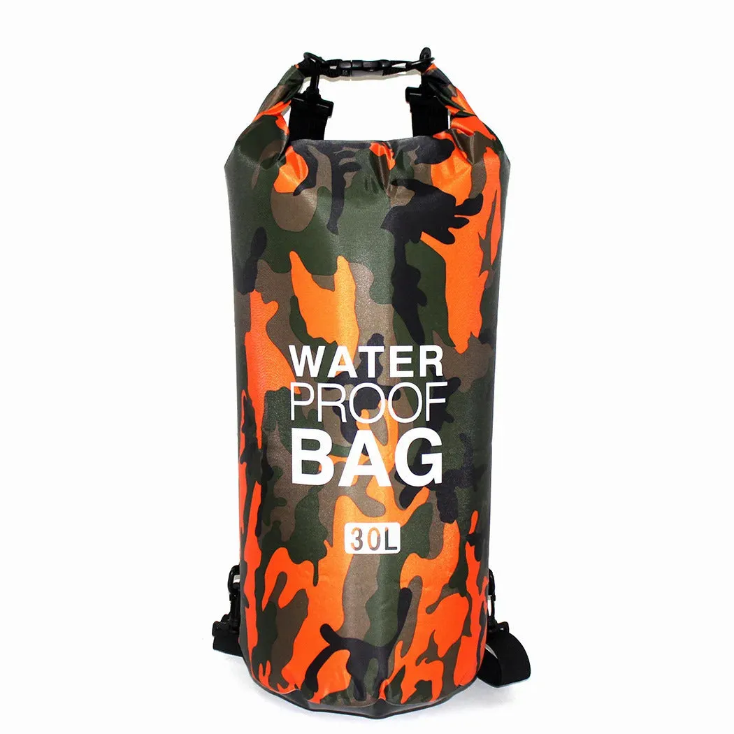 2/5/10/15/20/30L Outdoor Camouflage Waterproof Portable Rafting Diving Dry Bag Sack PVC Coated Swimming Bags for River Trekking