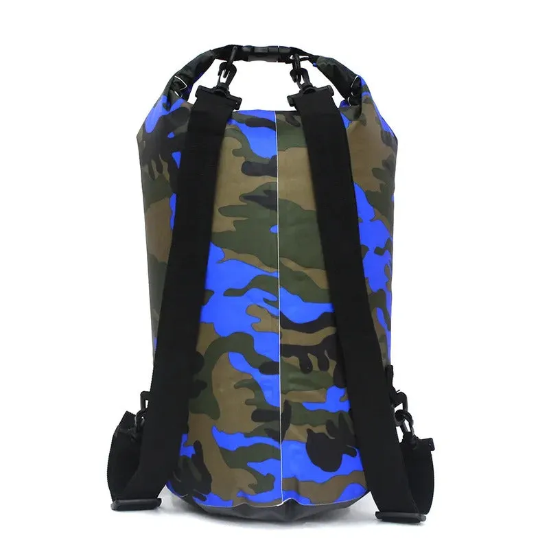 2/5/10/15/20/30L Outdoor Camouflage Waterproof Portable Rafting Diving Dry Bag Sack PVC Coated Swimming Bags for River Trekking