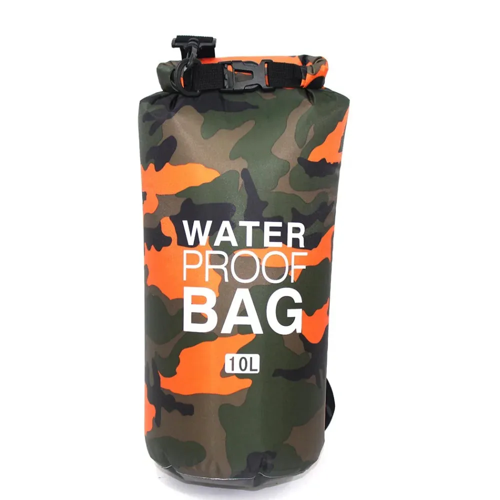 2/5/10/15/20/30L Outdoor Camouflage Waterproof Portable Rafting Diving Dry Bag Sack PVC Coated Swimming Bags for River Trekking