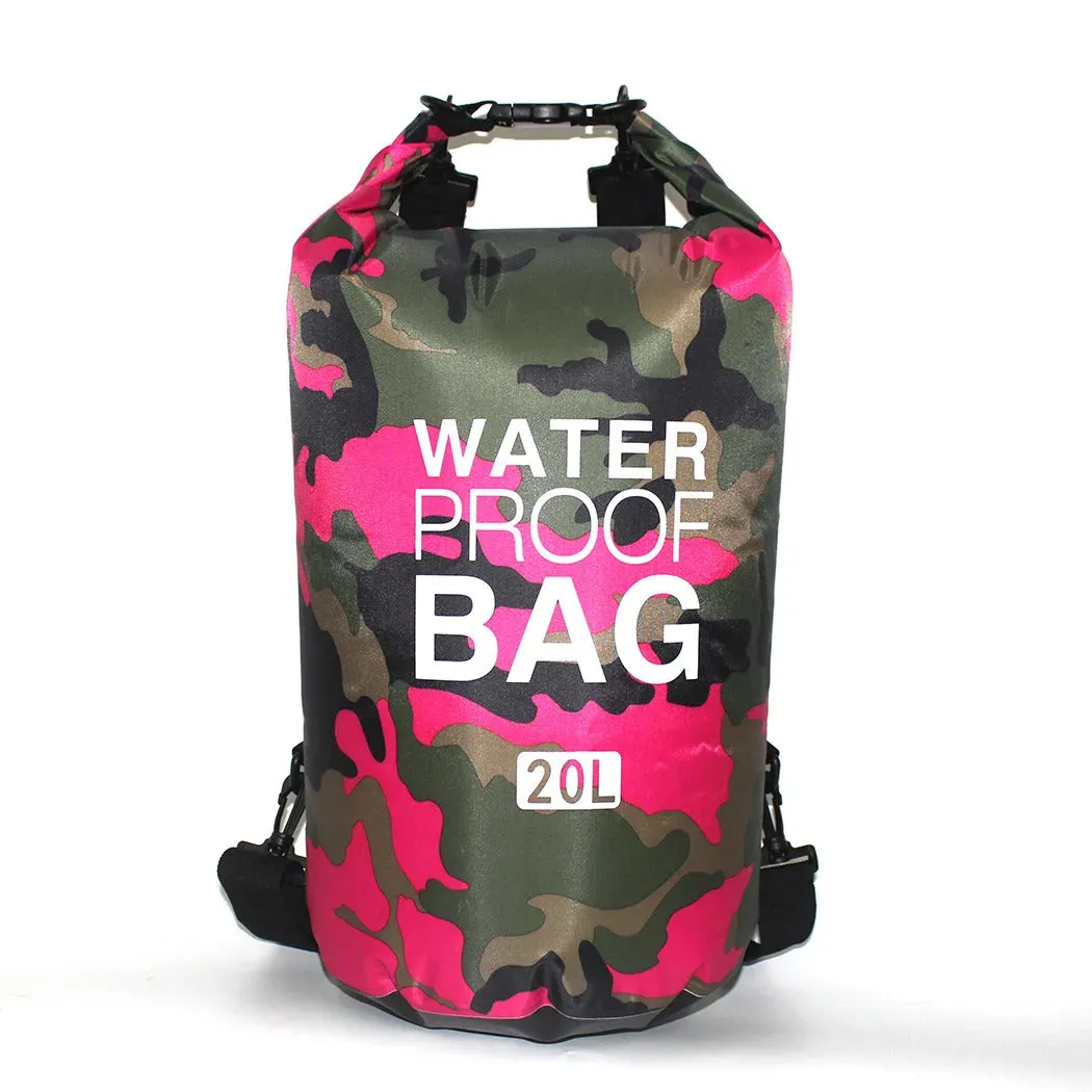 2/5/10/15/20/30L Outdoor Camouflage Waterproof Portable Rafting Diving Dry Bag Sack PVC Coated Swimming Bags for River Trekking