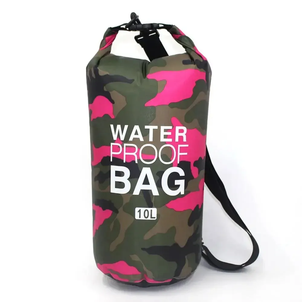 2/5/10/15/20/30L Outdoor Camouflage Waterproof Portable Rafting Diving Dry Bag Sack PVC Coated Swimming Bags for River Trekking