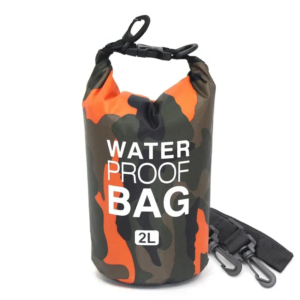 2/5/10/15/20/30L Outdoor Camouflage Waterproof Portable Rafting Diving Dry Bag Sack PVC Coated Swimming Bags for River Trekking