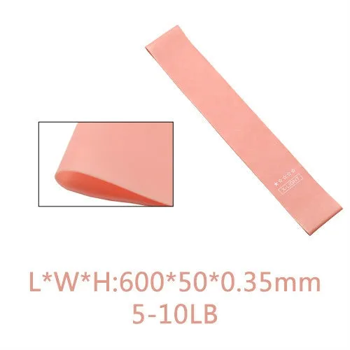 5 in 1 Strength Gradient Latex Elastic Ring Resistance Band Set(Pink gradient 5 pieces)