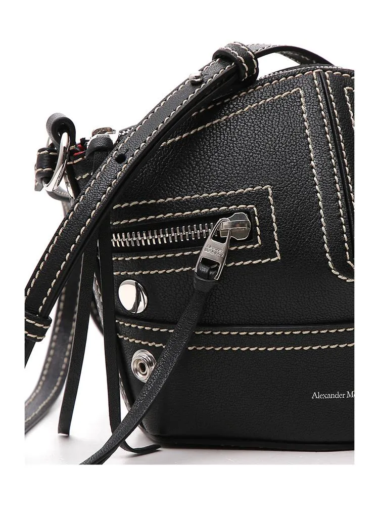 Alexander McQueen Contrast-Stitch Bucket Bag