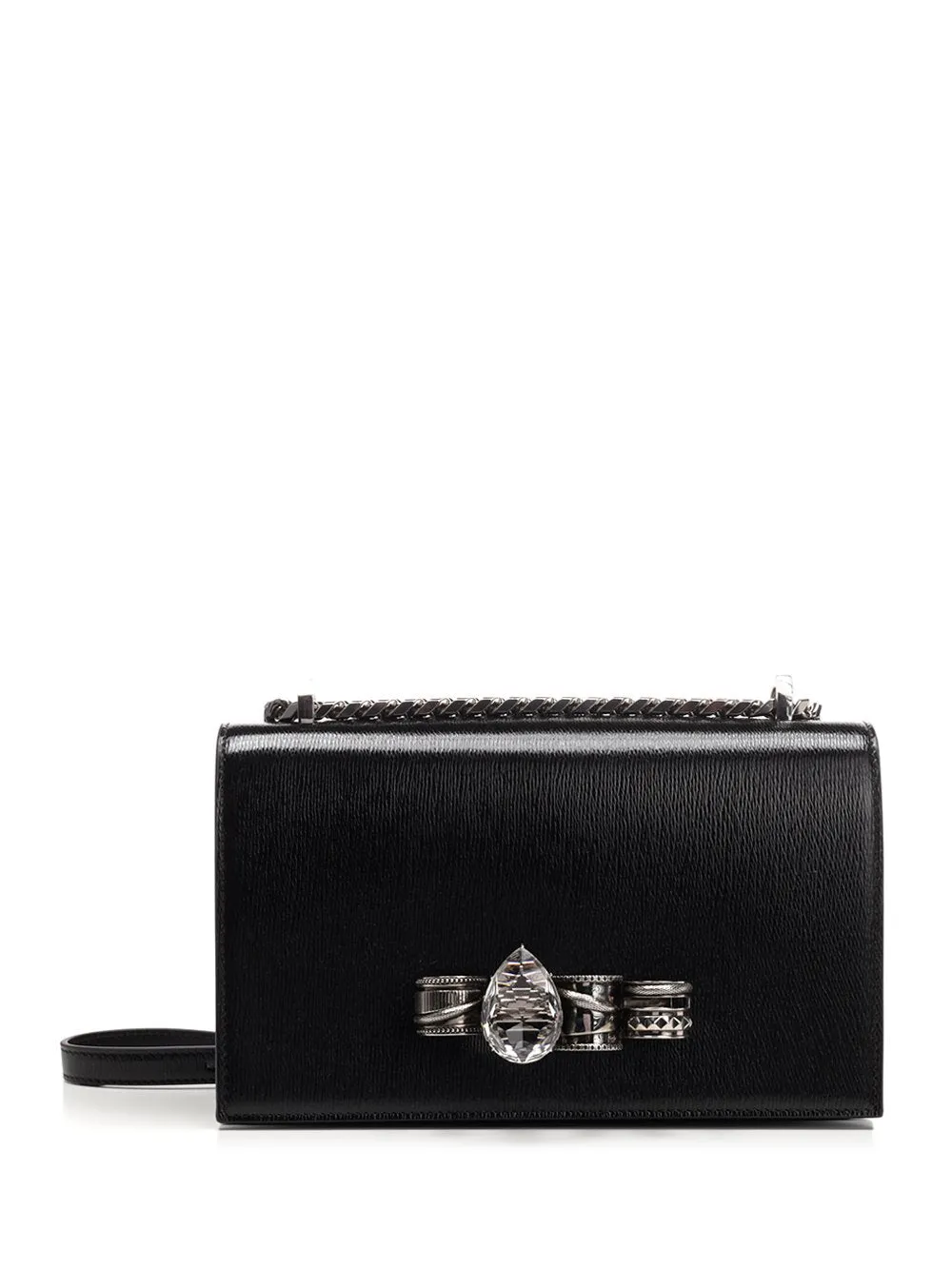 Alexander McQueen Mechanical Four Ring Jewelled Shoulder Bag