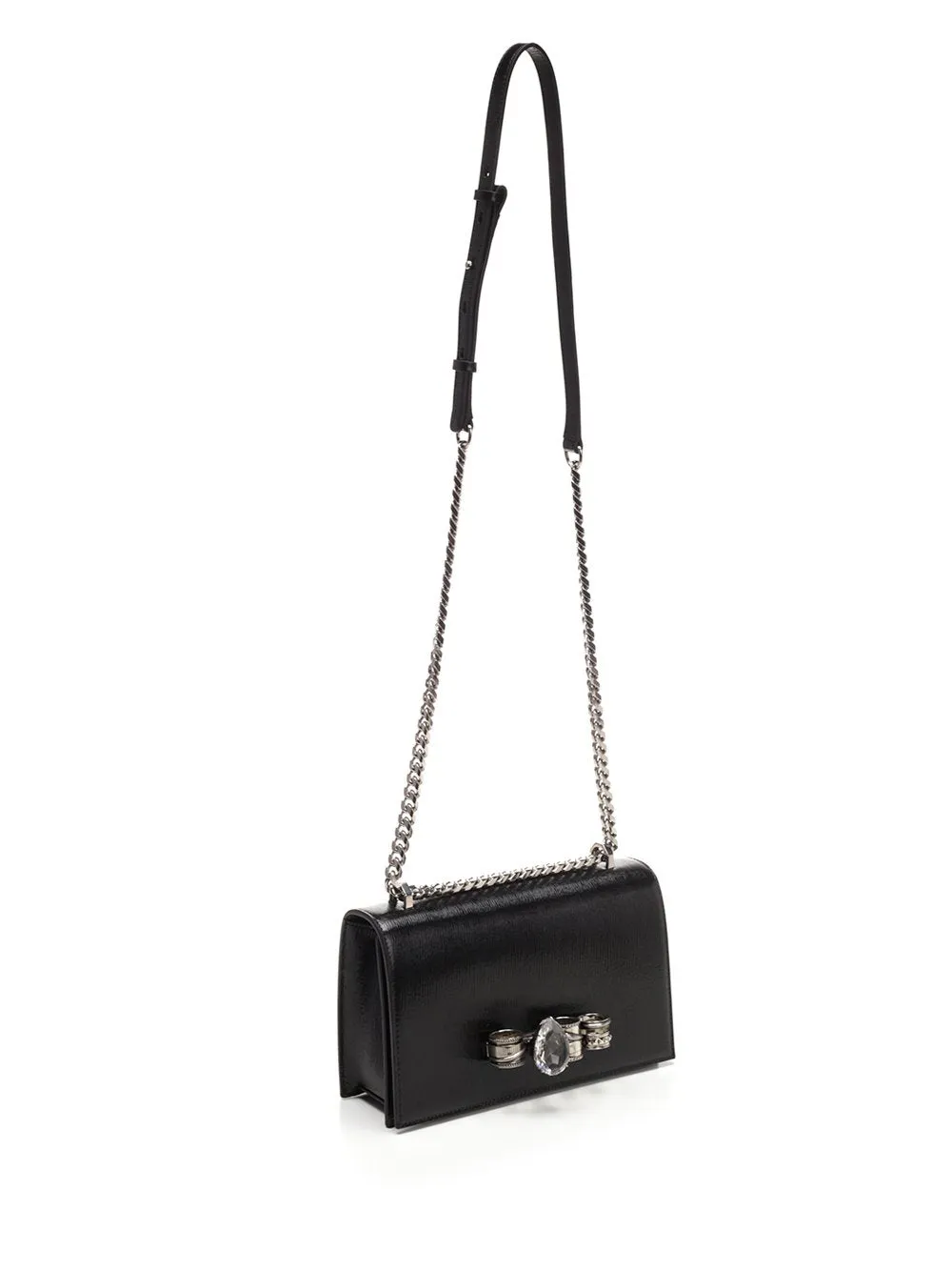 Alexander McQueen Mechanical Four Ring Jewelled Shoulder Bag