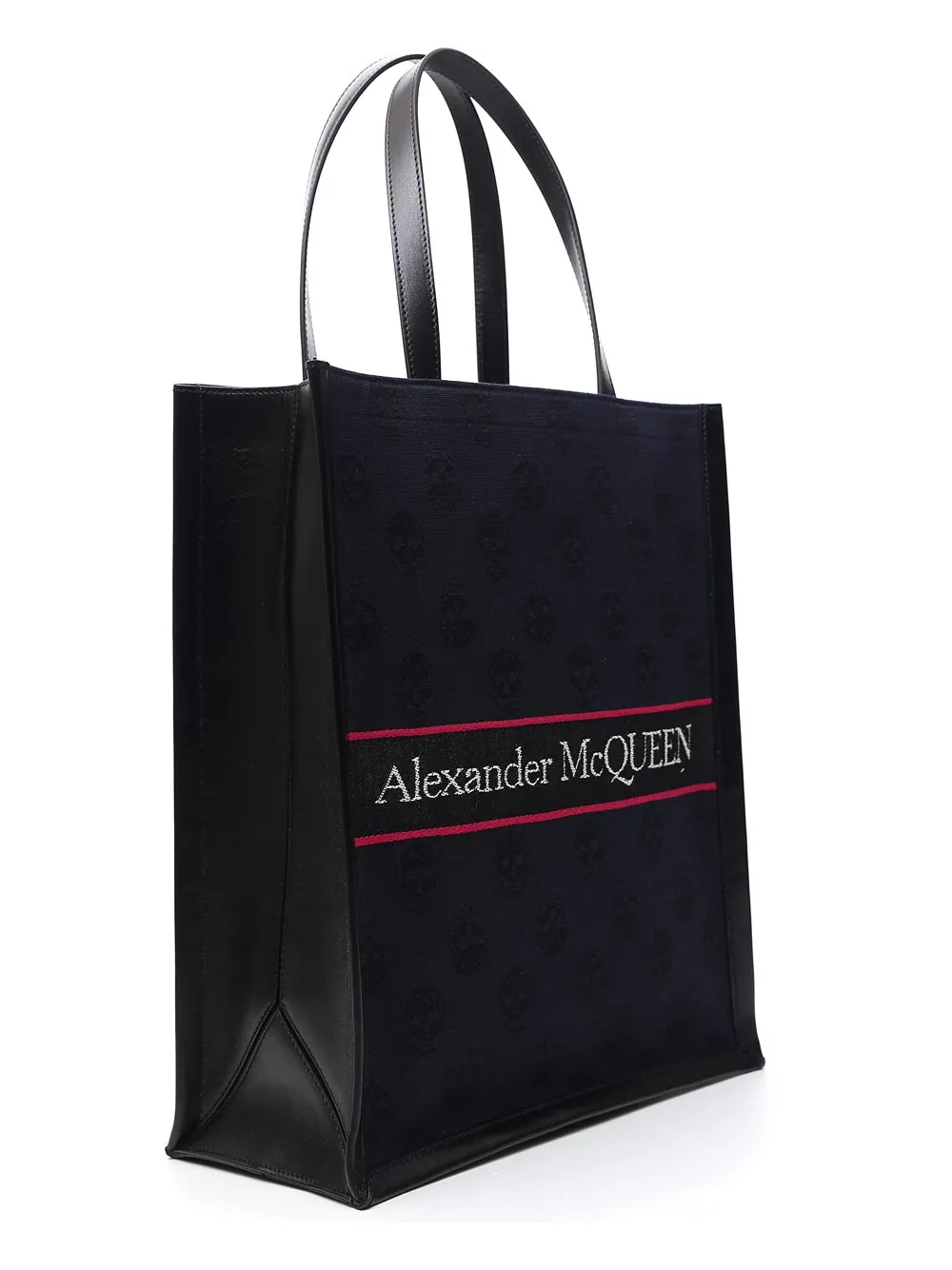 Alexander McQueen Skull Printed Logo Tote Bag