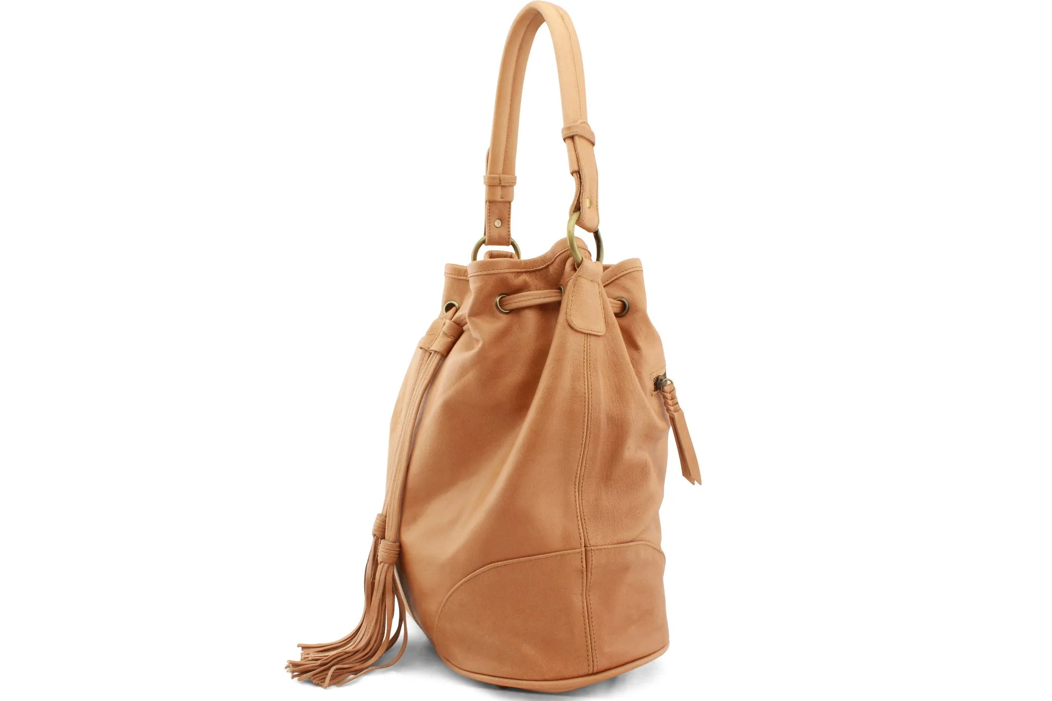 ALINE LEATHER HANDBAG IN TAN