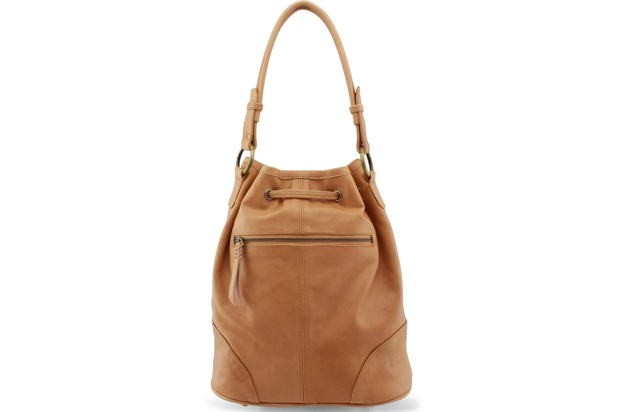 ALINE LEATHER HANDBAG IN TAN