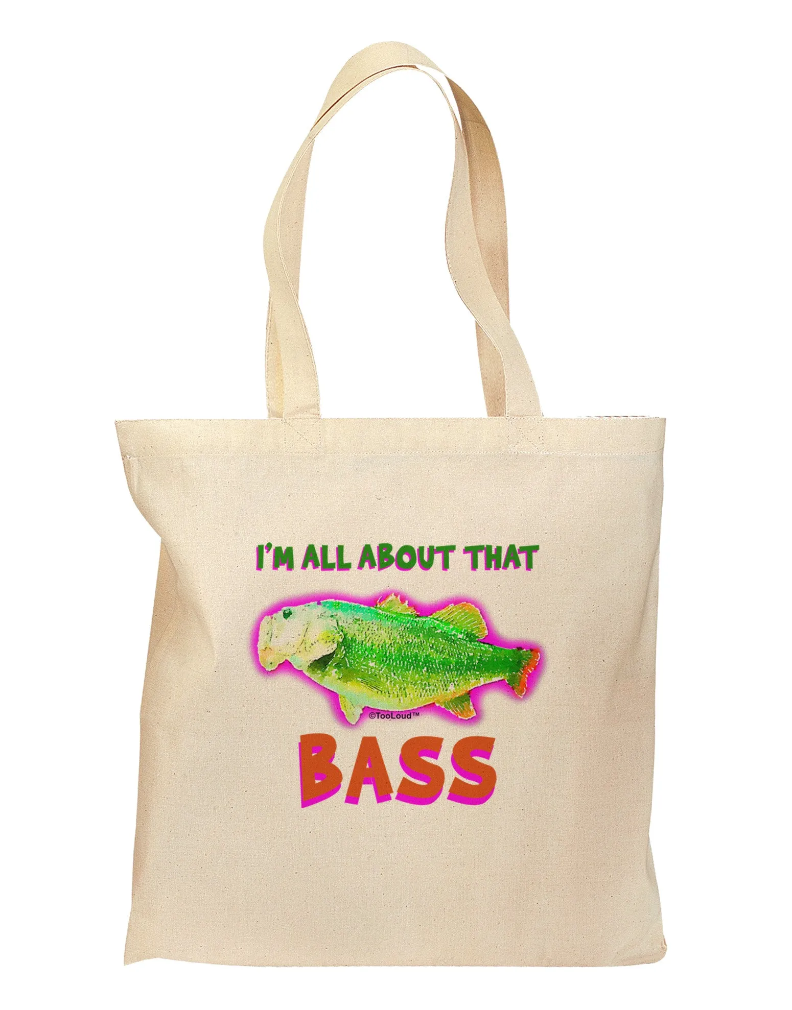 All About That Bass Fish Watercolor Grocery Tote Bag