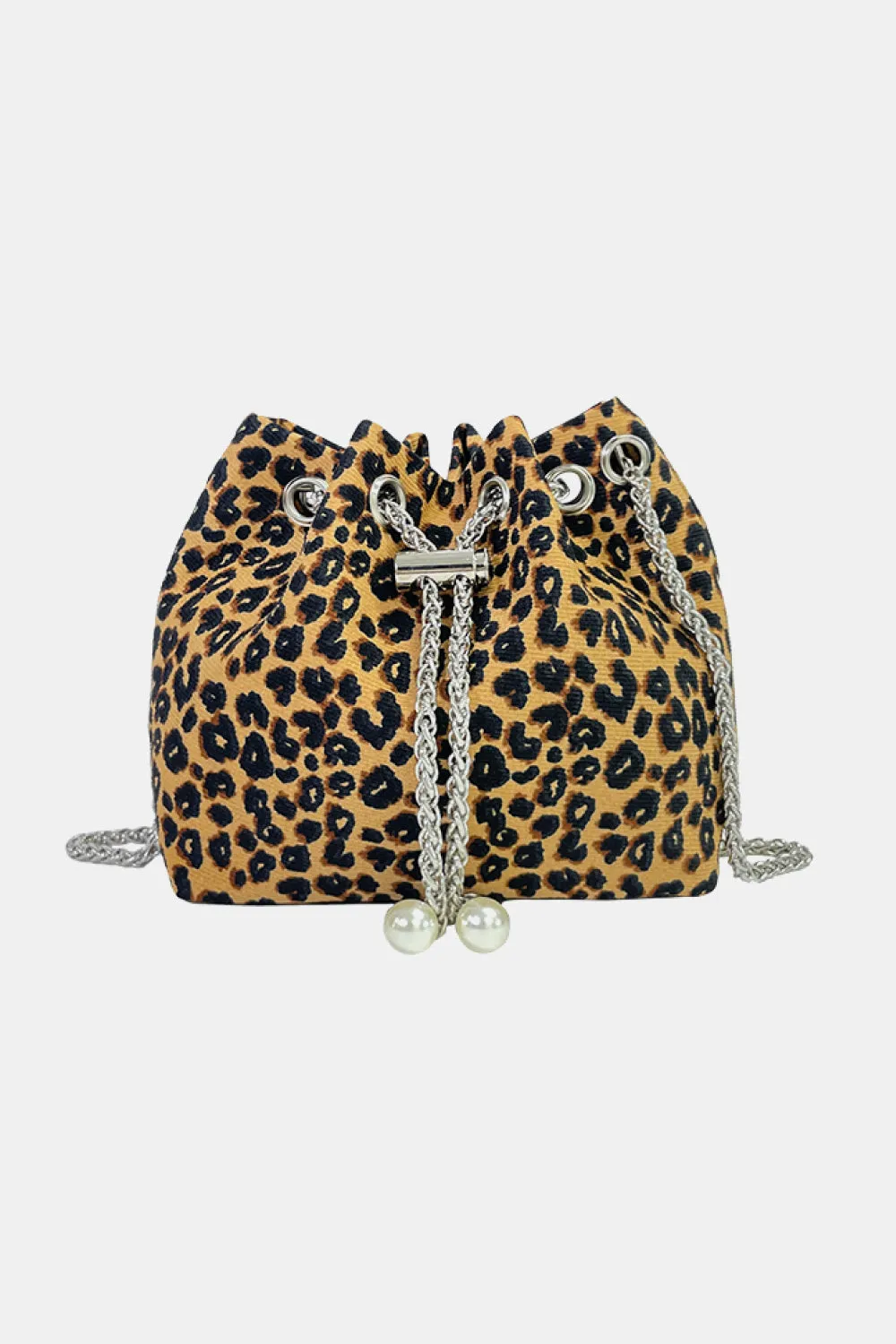 Animal Print Nylon Bucket Bag