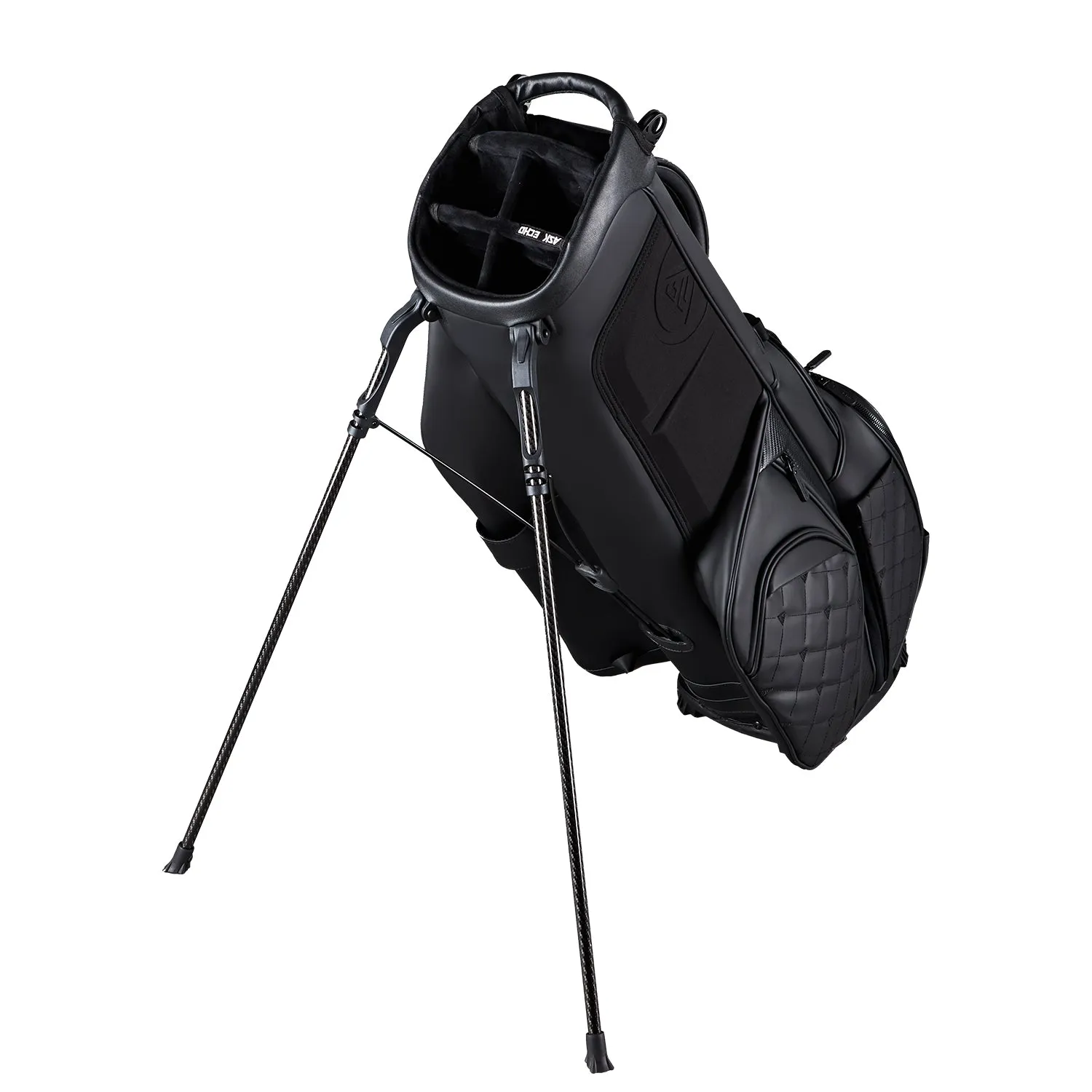 Ask Echo Golf Prestige-5 Way Compact Leather Stand Bag / Black