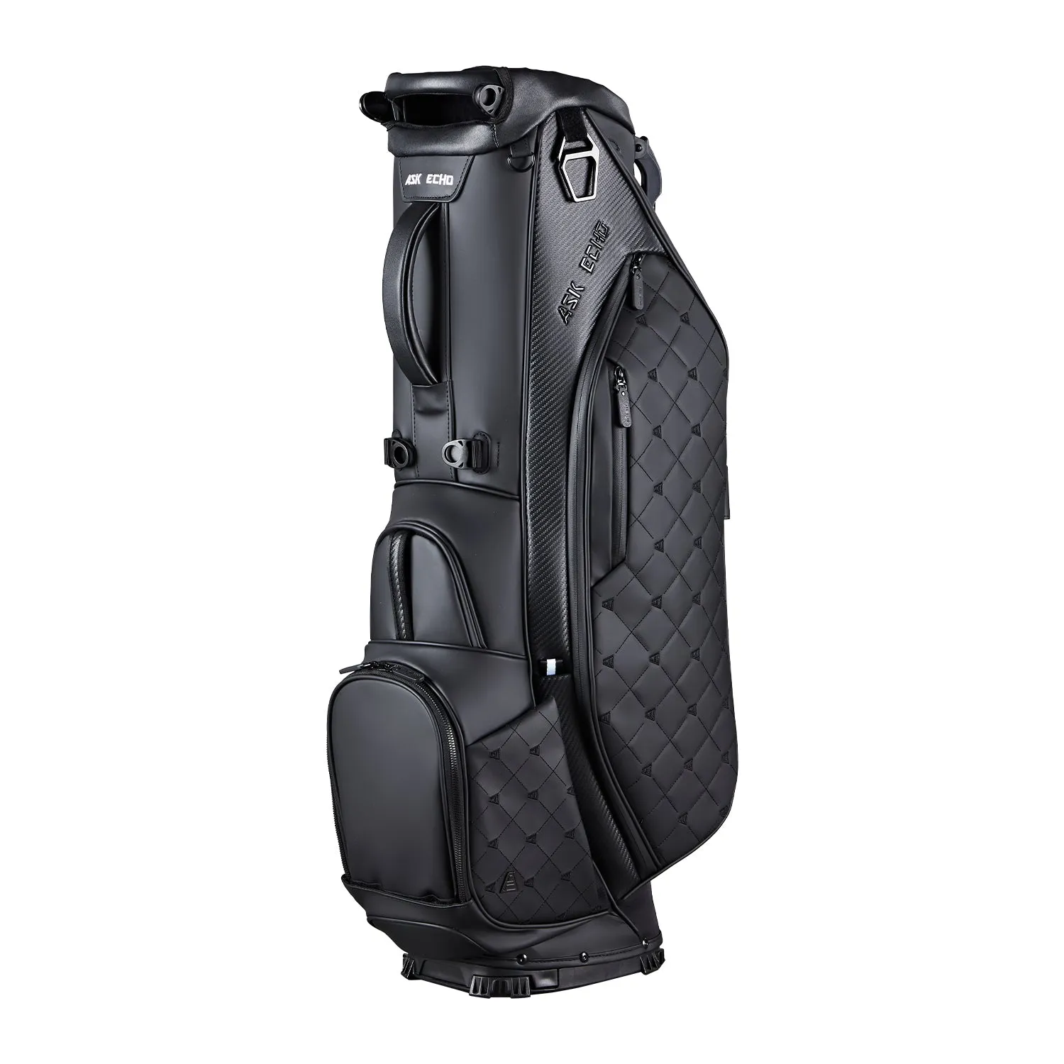 Ask Echo Golf Prestige-5 Way Compact Leather Stand Bag / Black