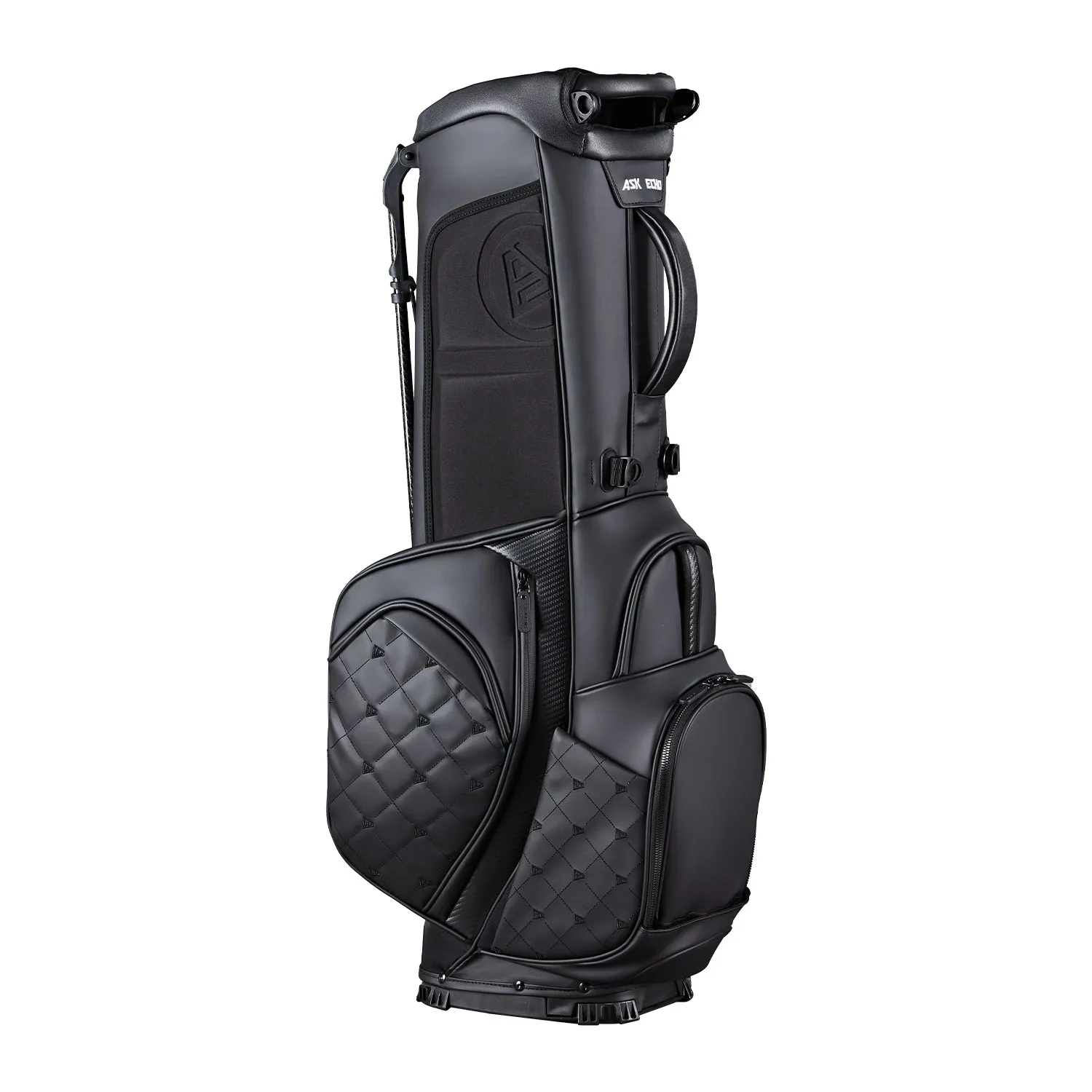 Ask Echo Golf Prestige-5 Way Compact Leather Stand Bag / Black