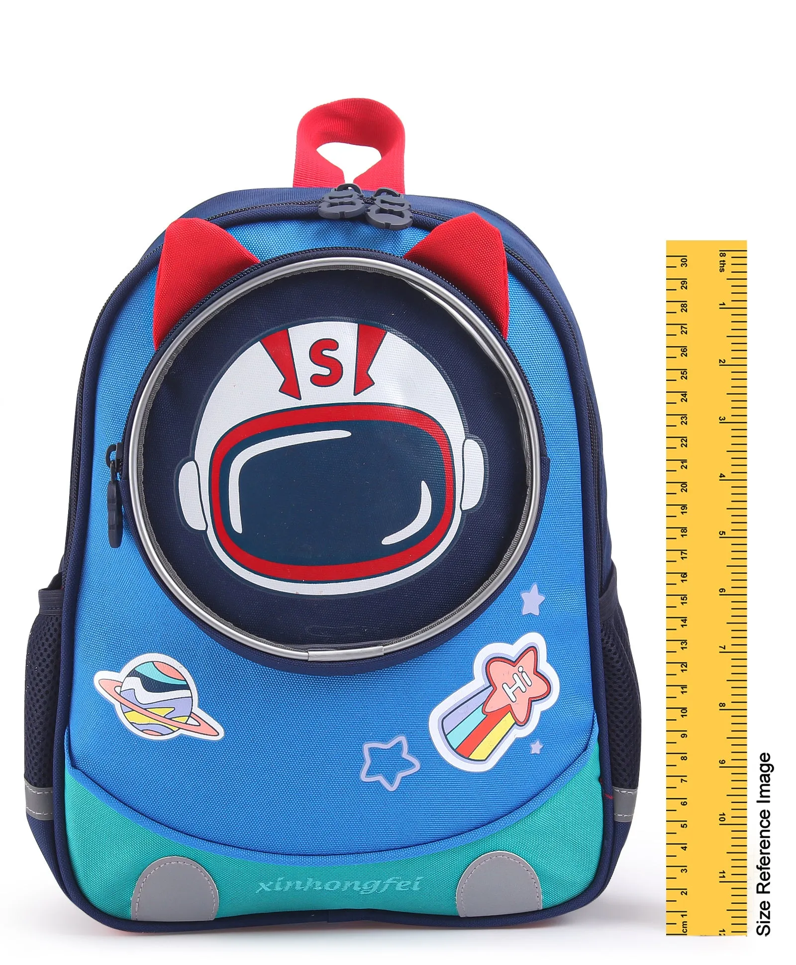 Astro Design Front Pocket Backpack - Blue & Red