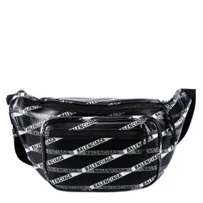 Balenciaga All Over Logo Print Belt Bag