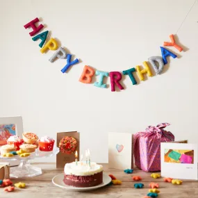 BIRTHDAY Letter Garland Felt Happy Birthday 200cm (WS)