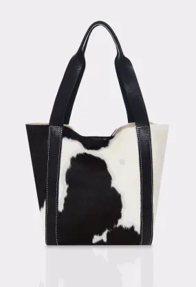 Black Cowhide Leather Mini Bucket Bag Pampa