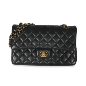 Black Lambskin Medium Classic Double Flap Bag