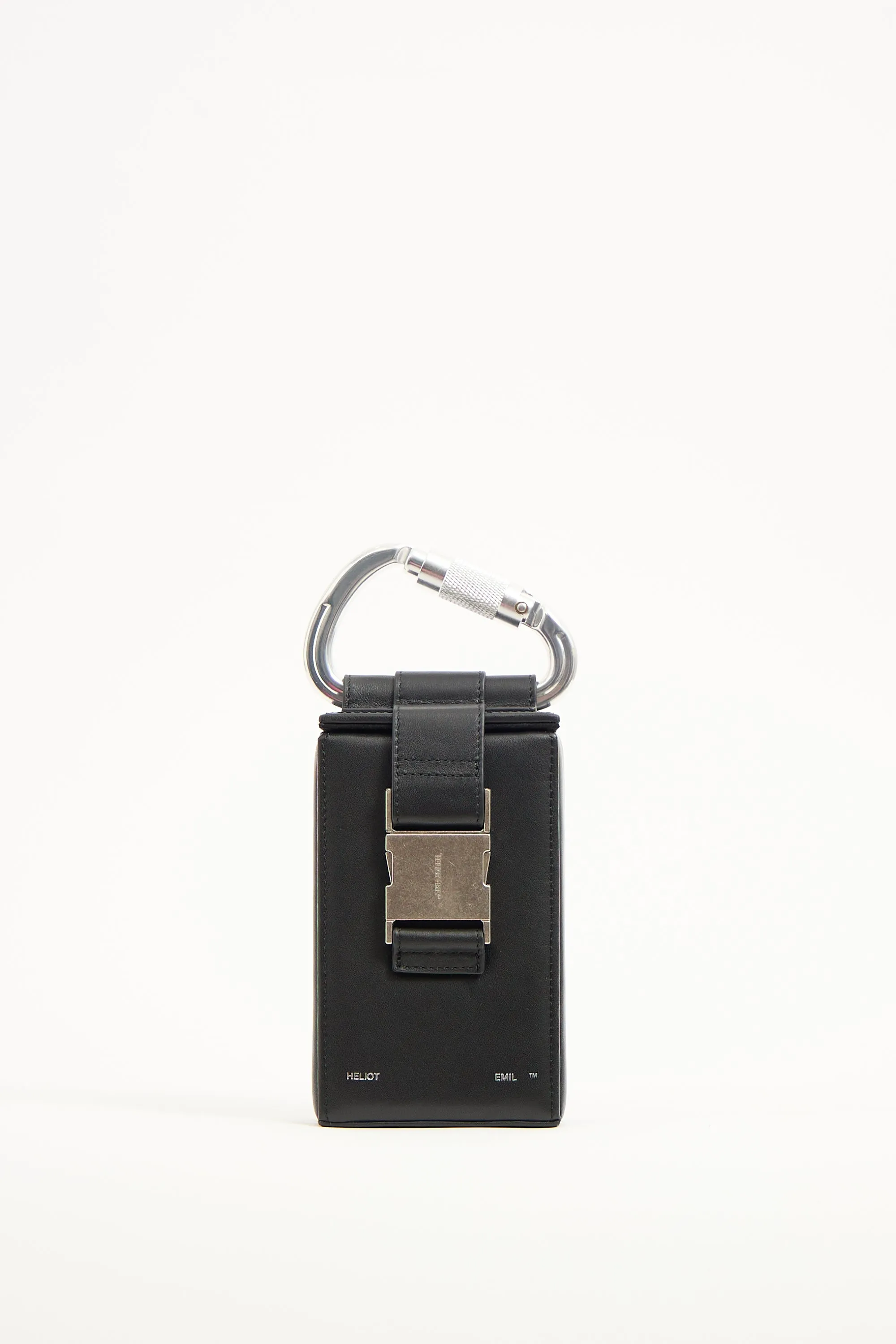 Black Leather Phone Sling Harness Bag