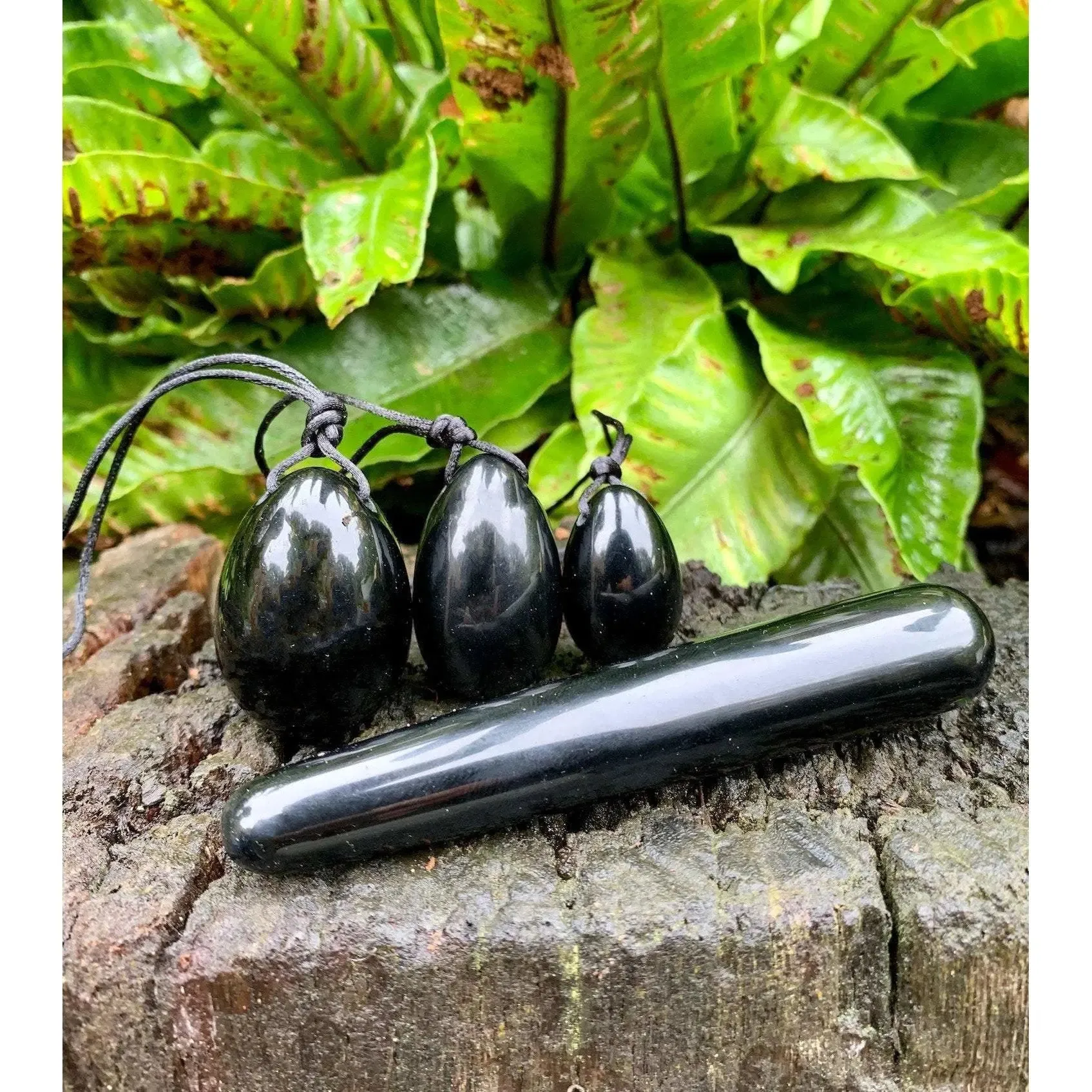 Black Obsidian Yoni eggs and Massage Point