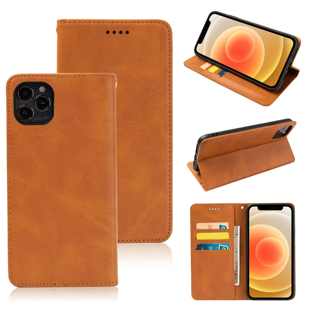 Black Wallet style leather shockproof phone case, phone case for iPhone 12 pro max 6.7