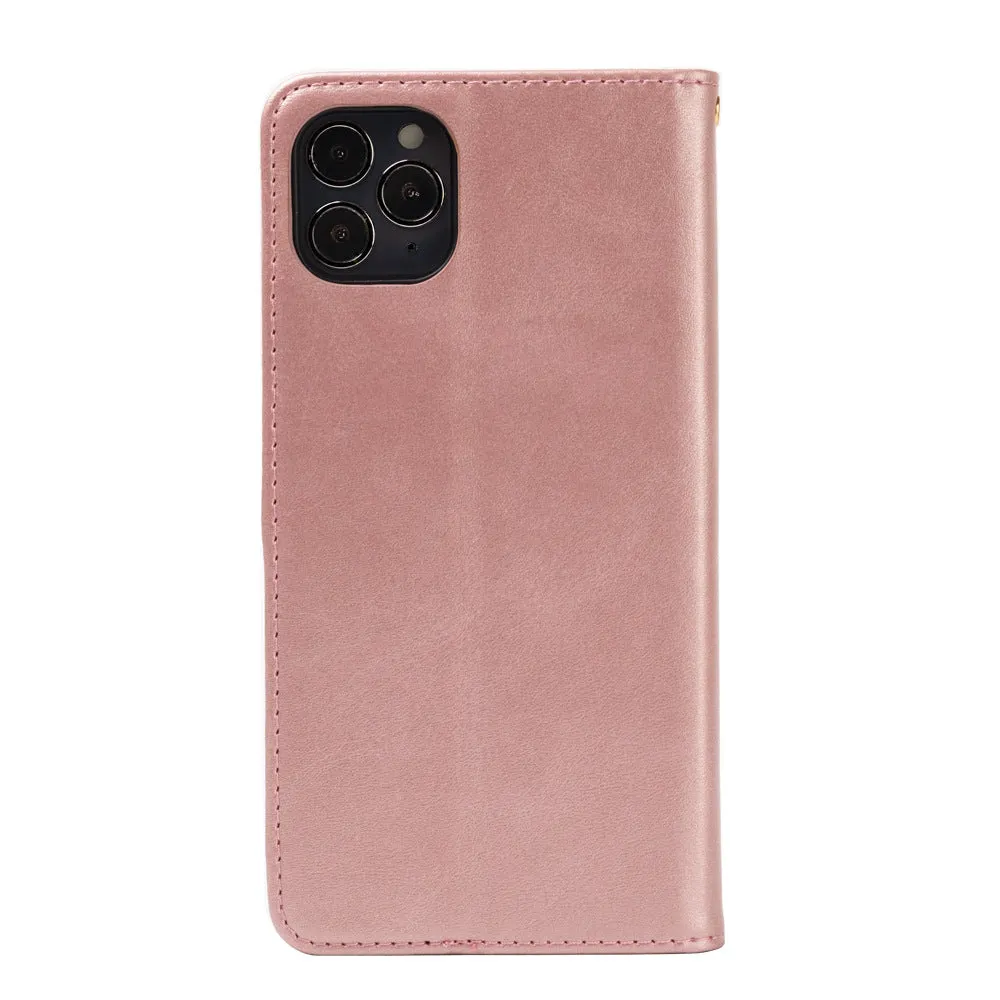 Black Wallet style leather shockproof phone case, phone case for iPhone 12 pro max 6.7