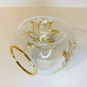 Blown Glass Oil Diffuser - Gold Lotus