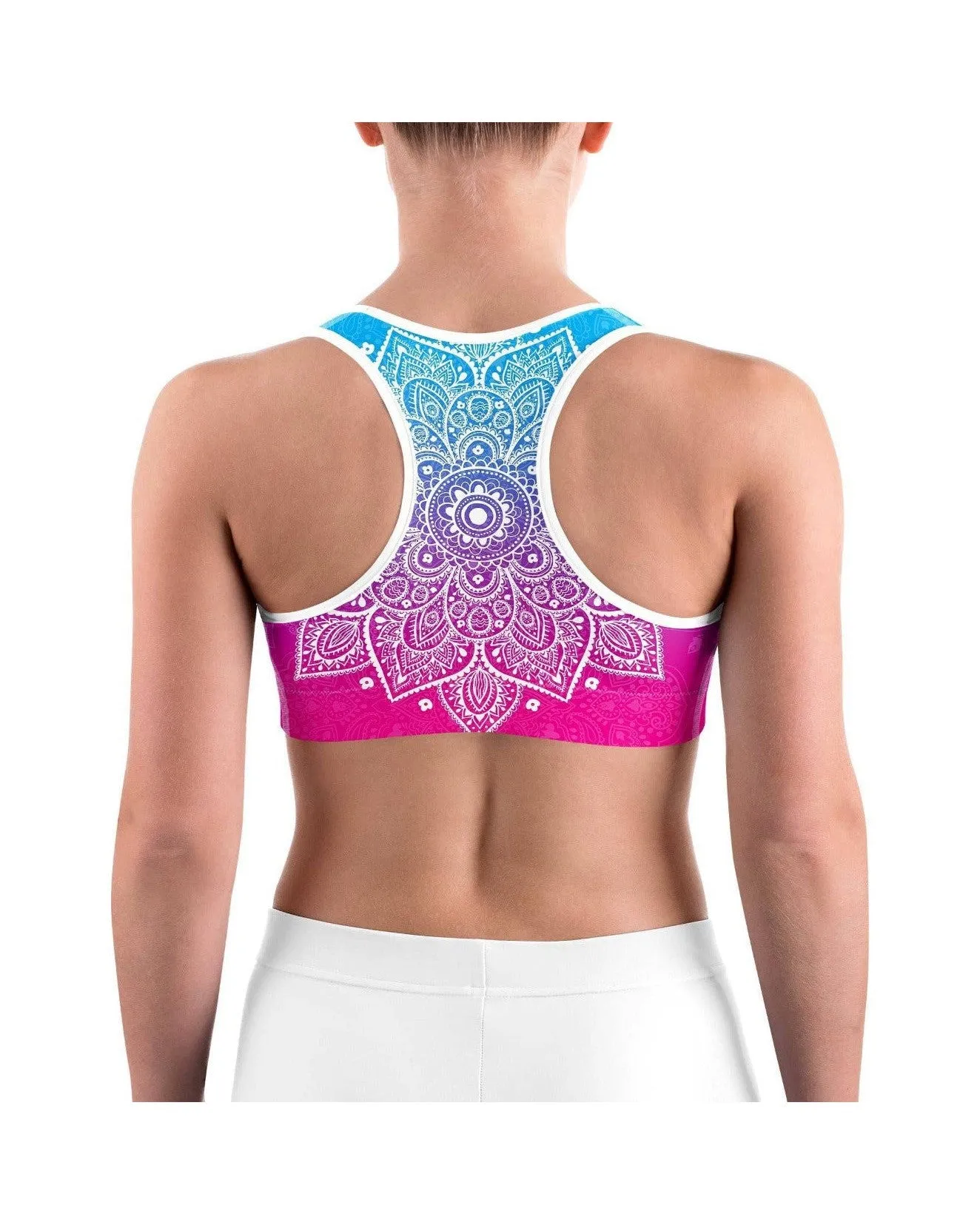 Blue to Pink Mandala Sports bra