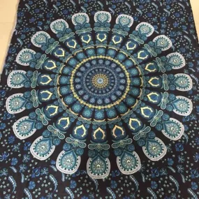 Bohemian Rectangle Hippie Tapestry Beach Throw Roundie Towel Yoga Mat