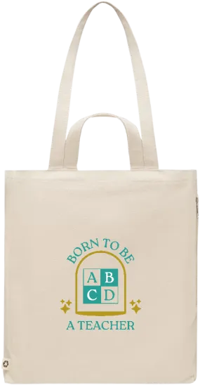 Born to be a Teacher Design - Premium recycled polycotton beach bag