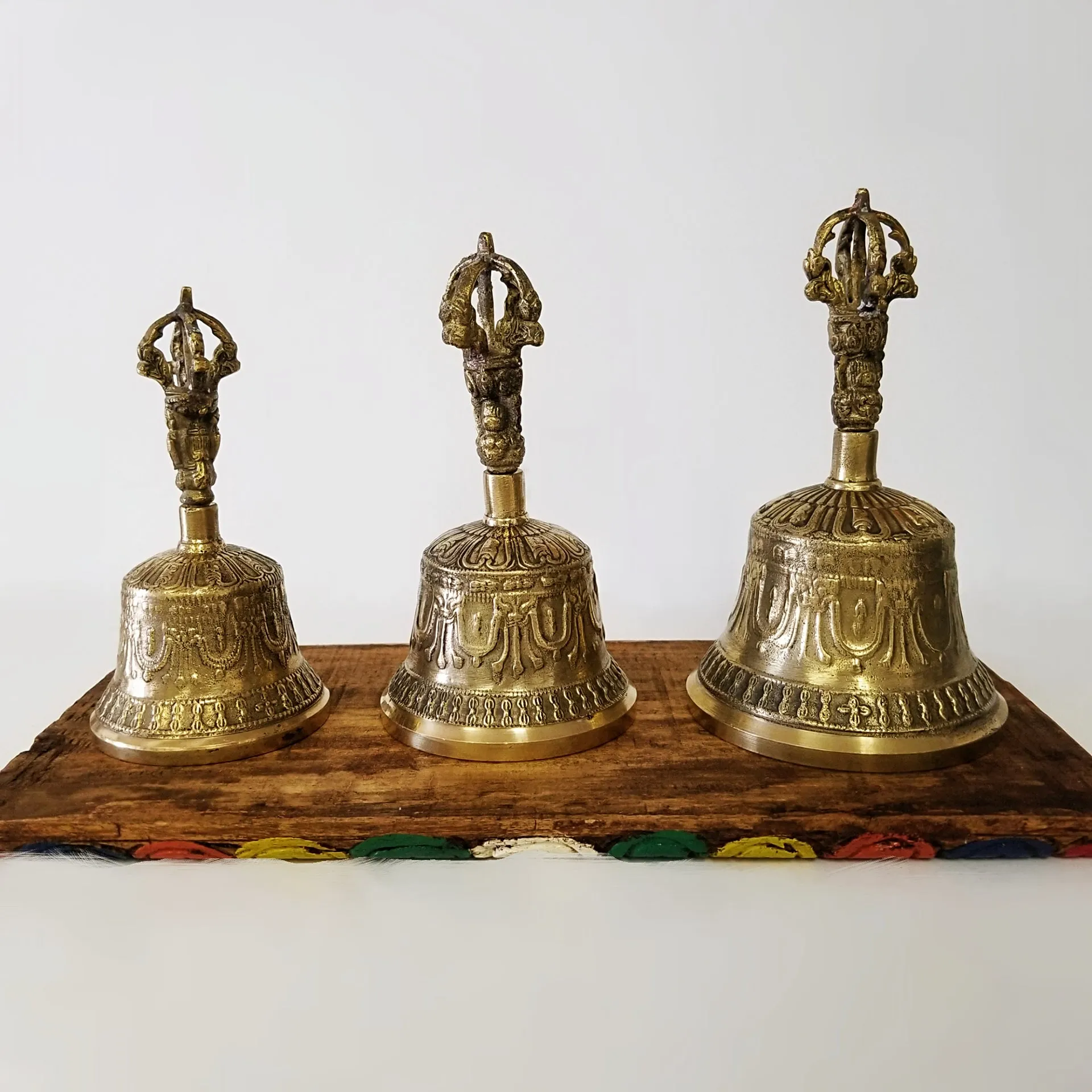 Brass Tibetan Bell Carved