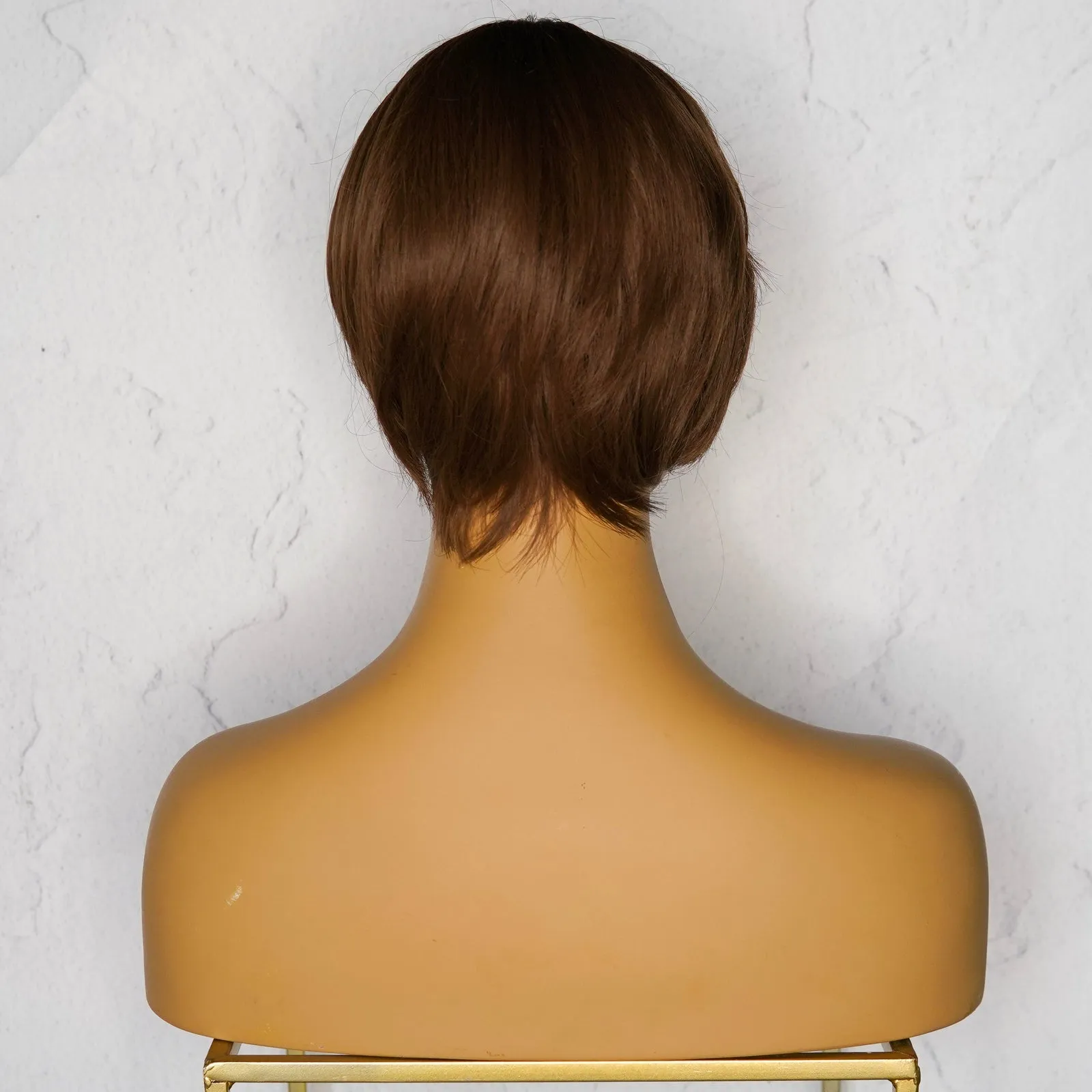 BRIDE Caramel Brown Pixie Cut Fringe Wig