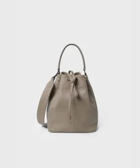 Bucket Bag Grained Leather Taupe