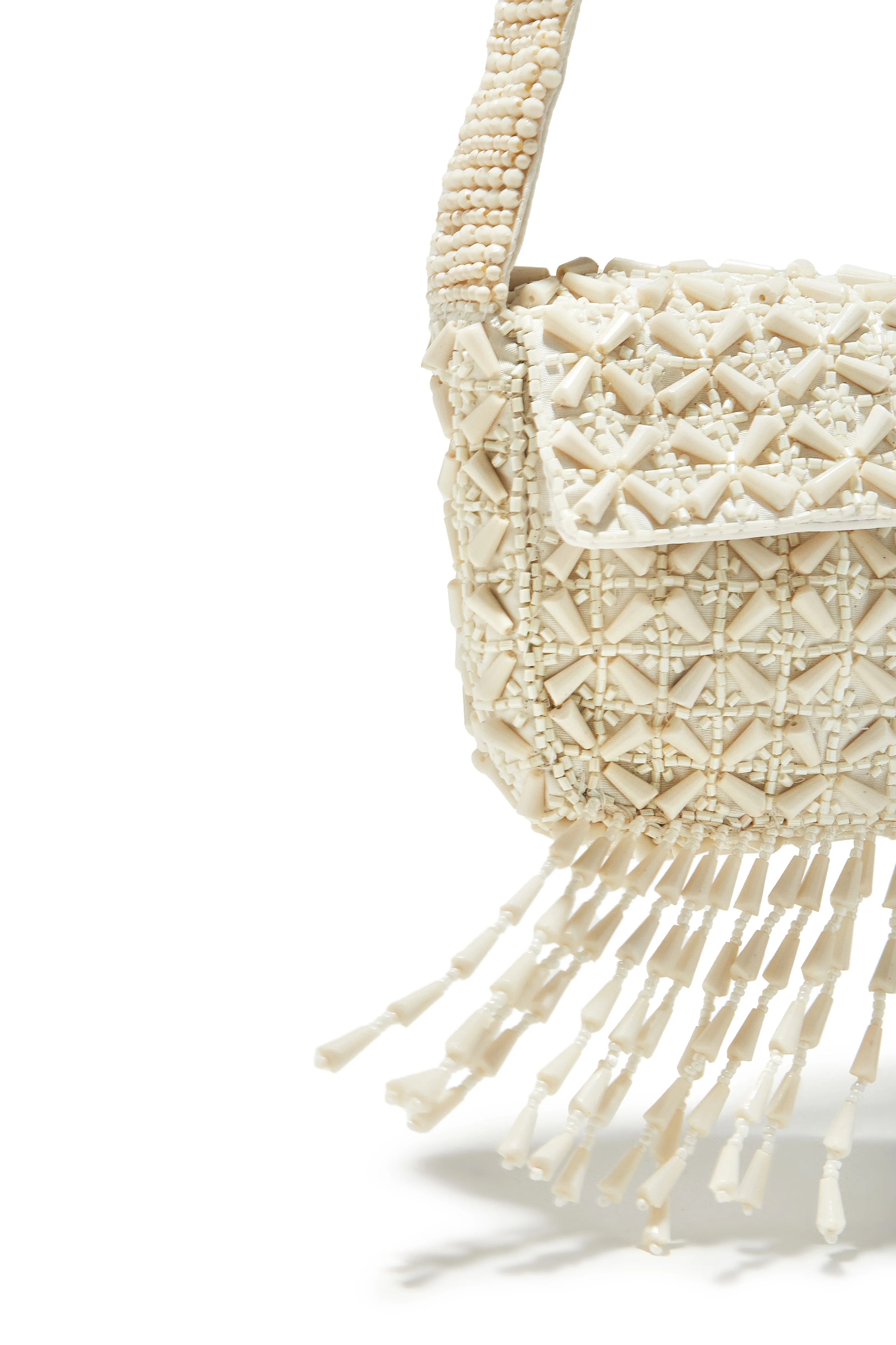 Camilia Beaded Shoulder Bag - Cream