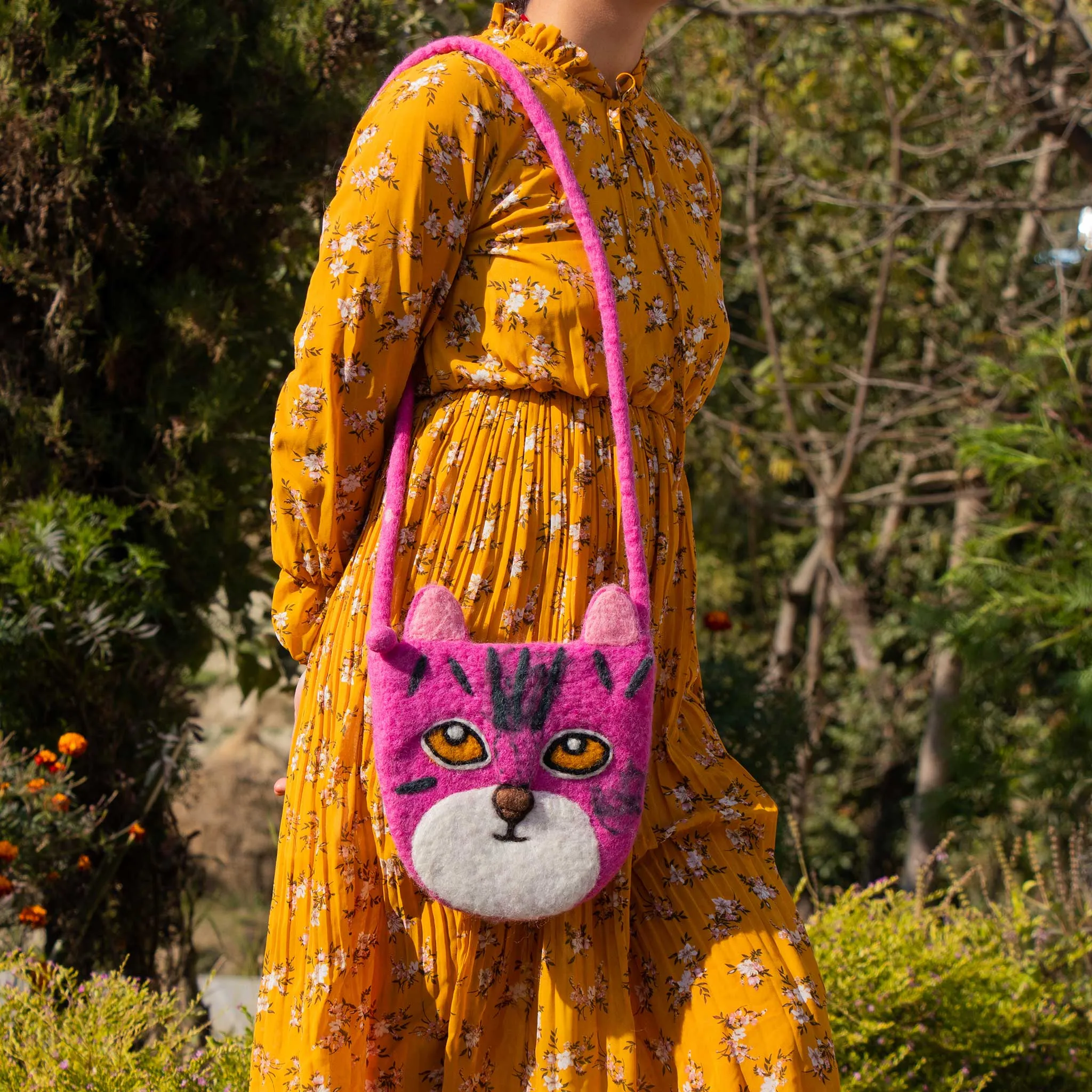 Cat Face Felt Bag