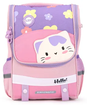 Cat Print Backpack - Pink