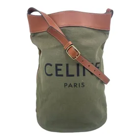 Celine Medium Soft Bucket Side Bag Khaki Tan Pre-Owned