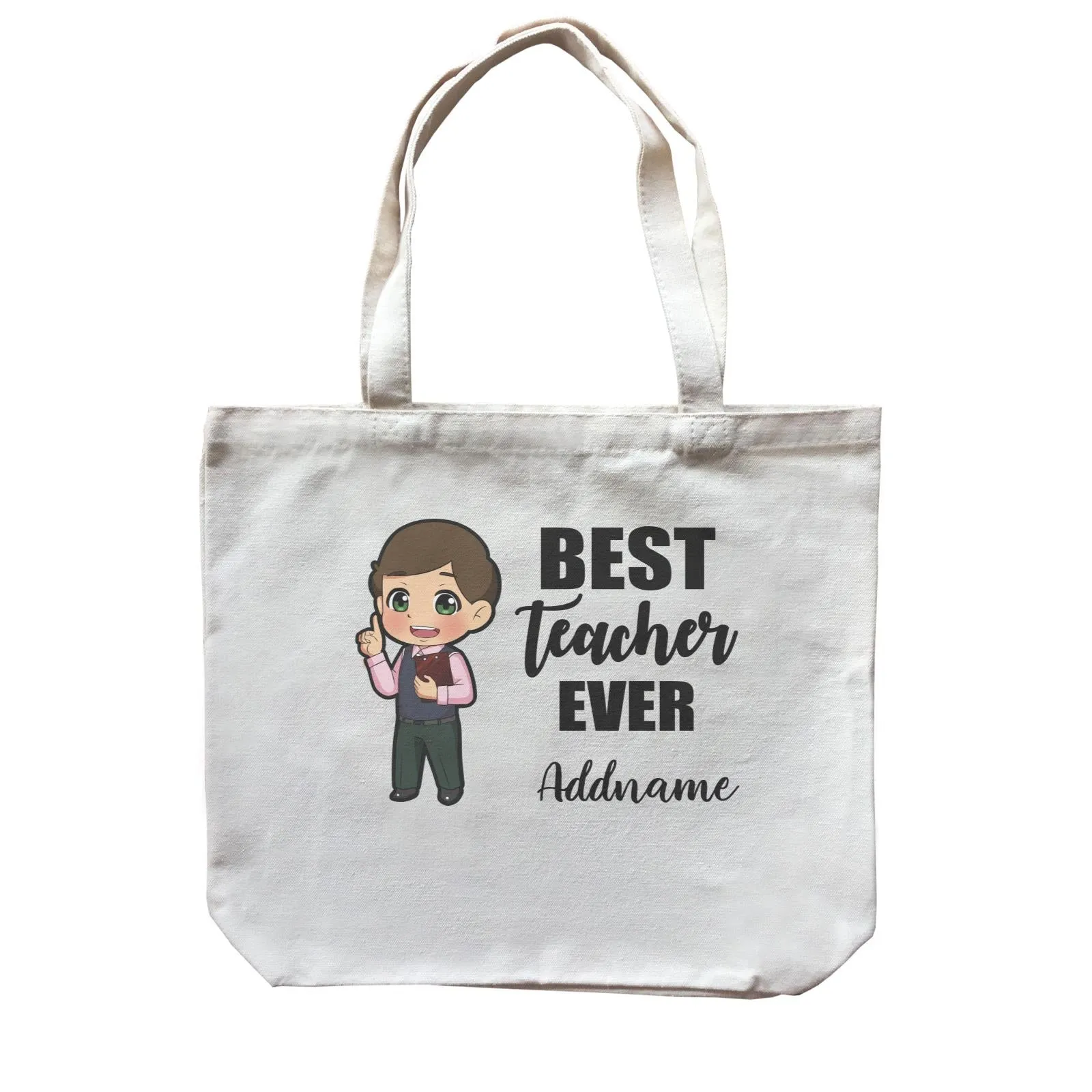 Chibi Teachers Chinese Man Best Teacher Ever Addname Canvas Bag