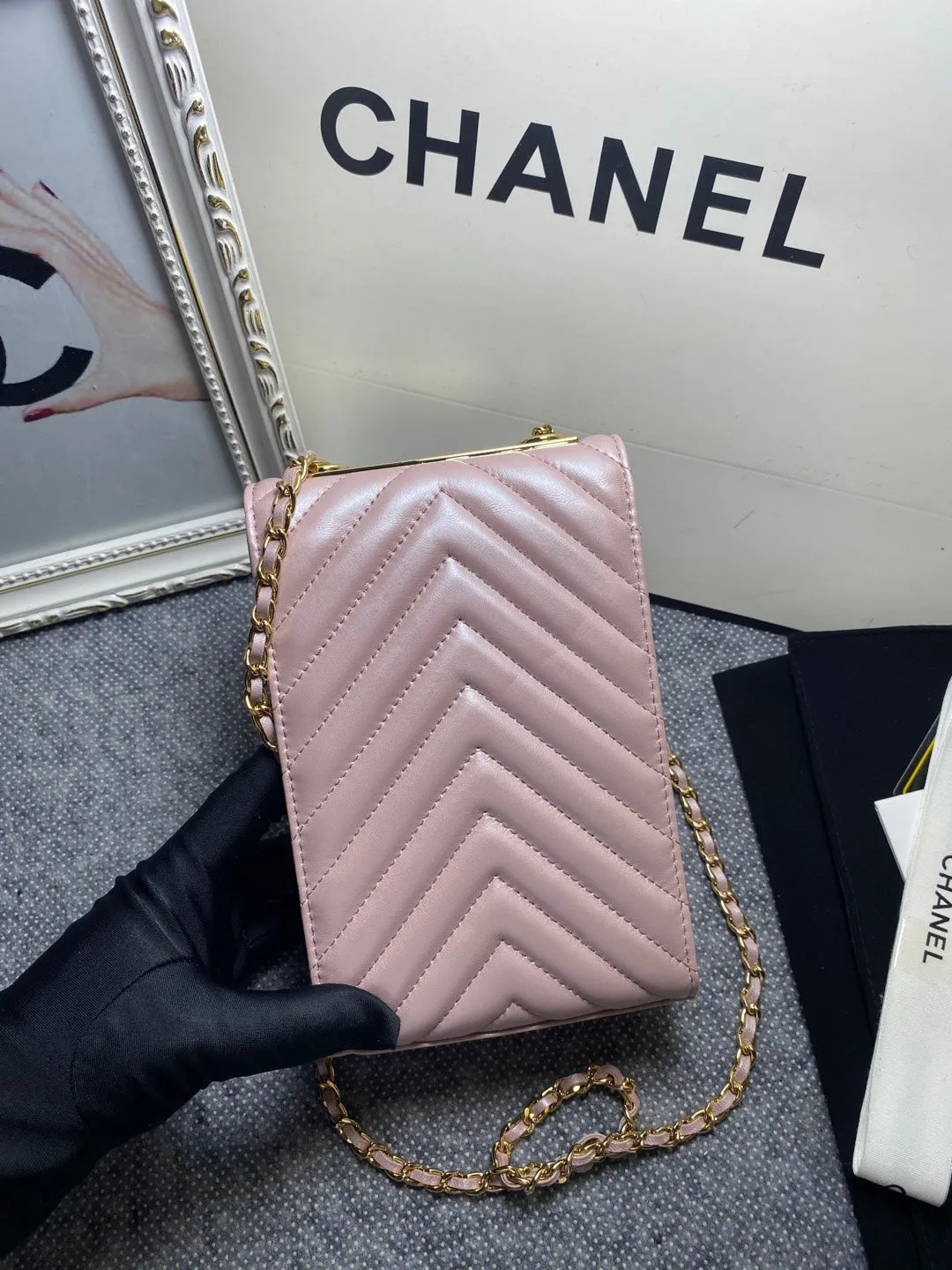 CHL Chevron Trendy CHL Phone Light Purple Bag For Women 18cm/7in