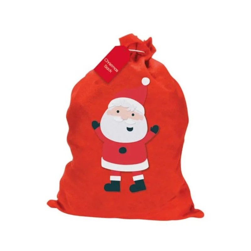 Christmas Felt Drawstring Present Gift Bag Santa Sack