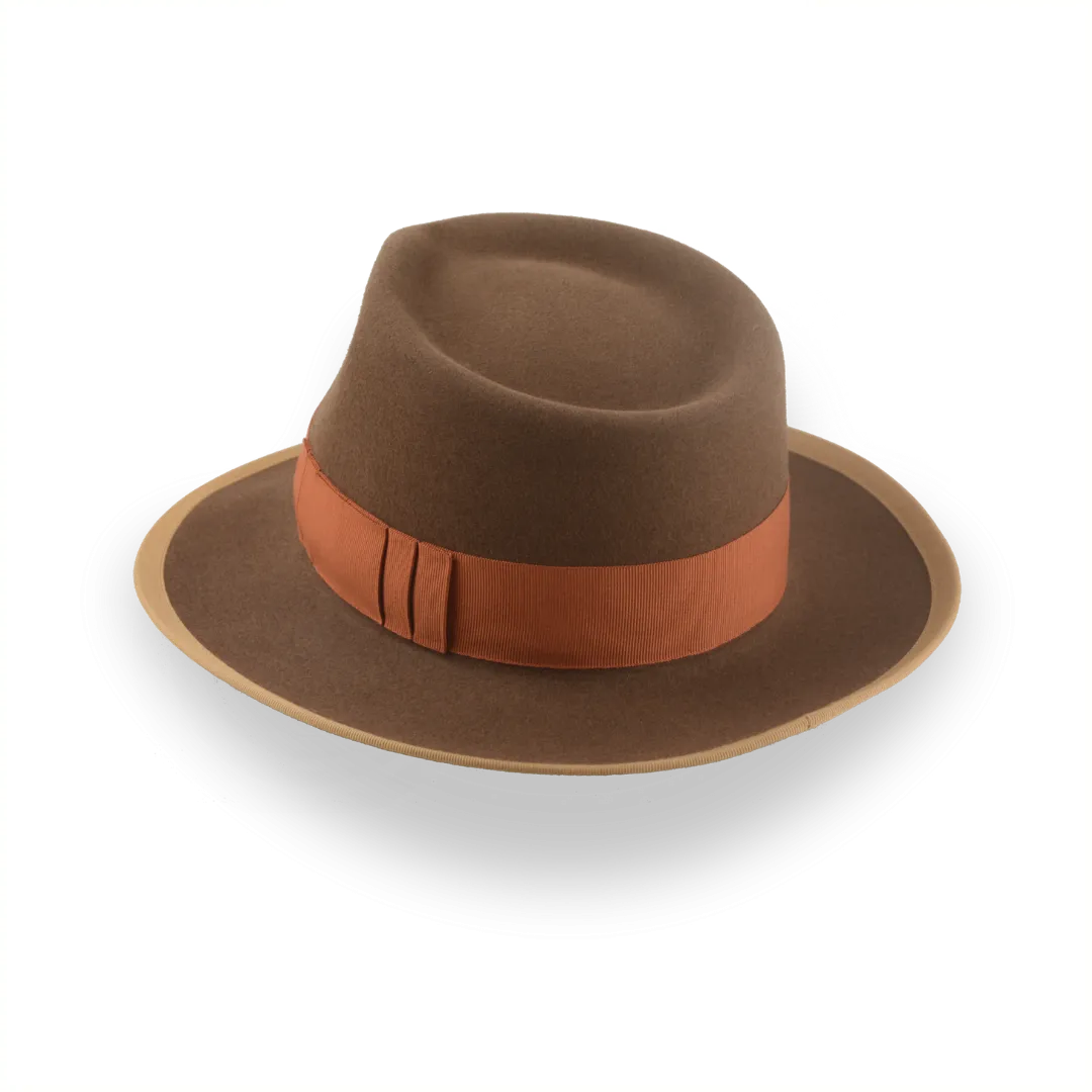 Classic Brown Fedora Hat for Men in Plush Fur Felt | The Pandamator