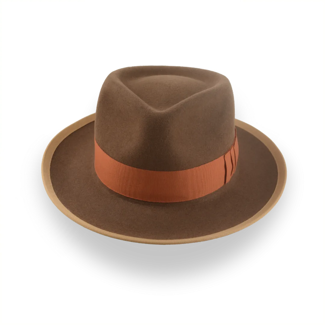 Classic Brown Fedora Hat for Men in Plush Fur Felt | The Pandamator